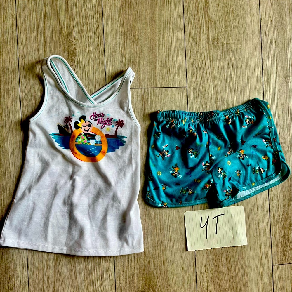 Disney Cruise line 4/5T tank top and short outfit
